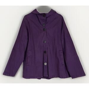 Color Me Cotton CMC Purple Swing Button Coat XXL Lagenlook Fairy Stretch Canvas